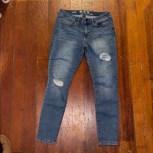 Rewash Classic Distressed Rise Blue Denim Jeans